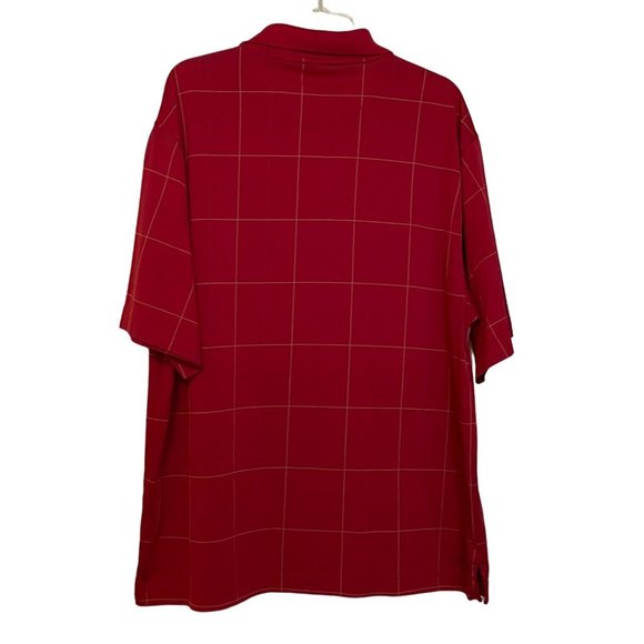 Haggar Cool 18 Mens XL Polo Collar Short Sleeve Golf Shirt Red White Blue - Picture 5 of 6